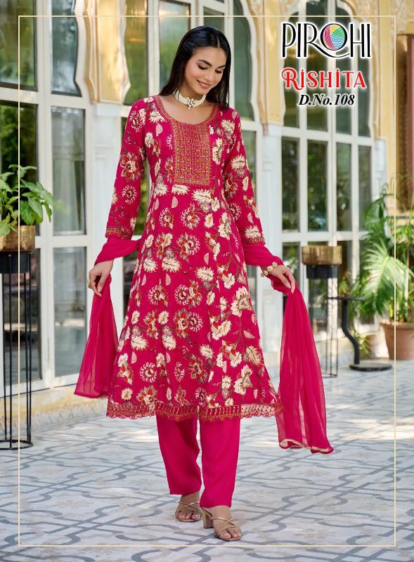 Pirohi rishita anarkali kurtis wholesale